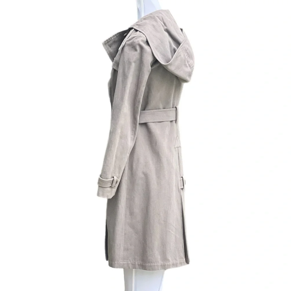 Gryphon New York Grey Hoodie Trench Coat Small Excellent used Condition